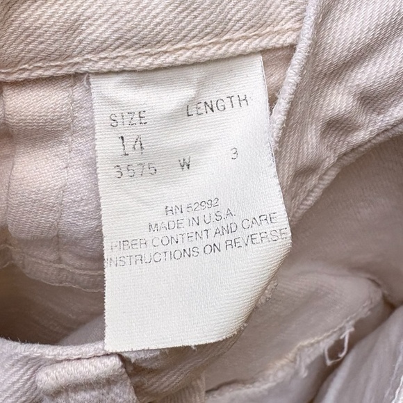 Vintage NY Line Mom Jeans High Waist Size 14 White Tapered Denim 80s Made in USA - Picture 5 of 6